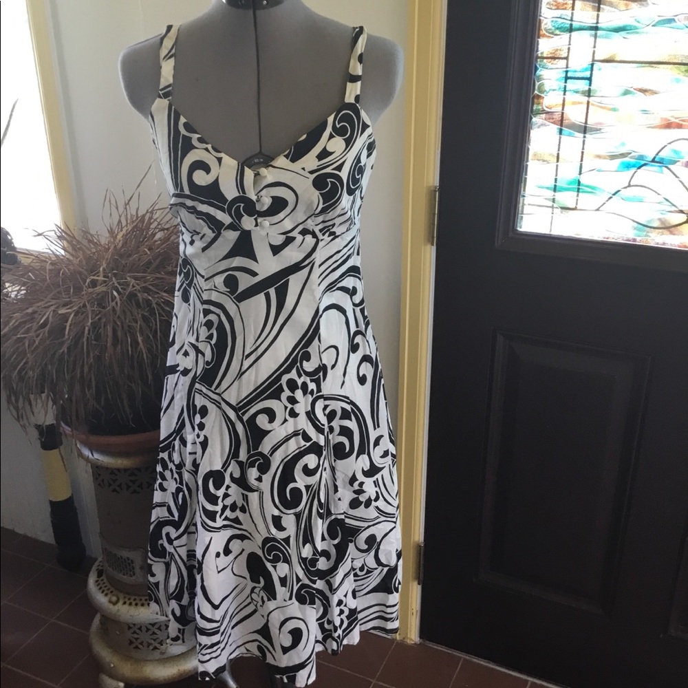 Black and White summer cotton dress